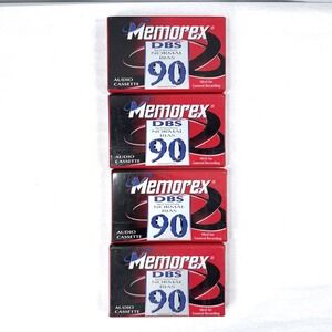 Lot of 3 Memorex DBS 90 Blank Cassette Tapes / New / Sealed / NOS / Vintage